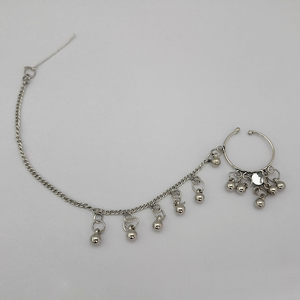 Jeweljunk Oxidised Silver Plated Nose Ring