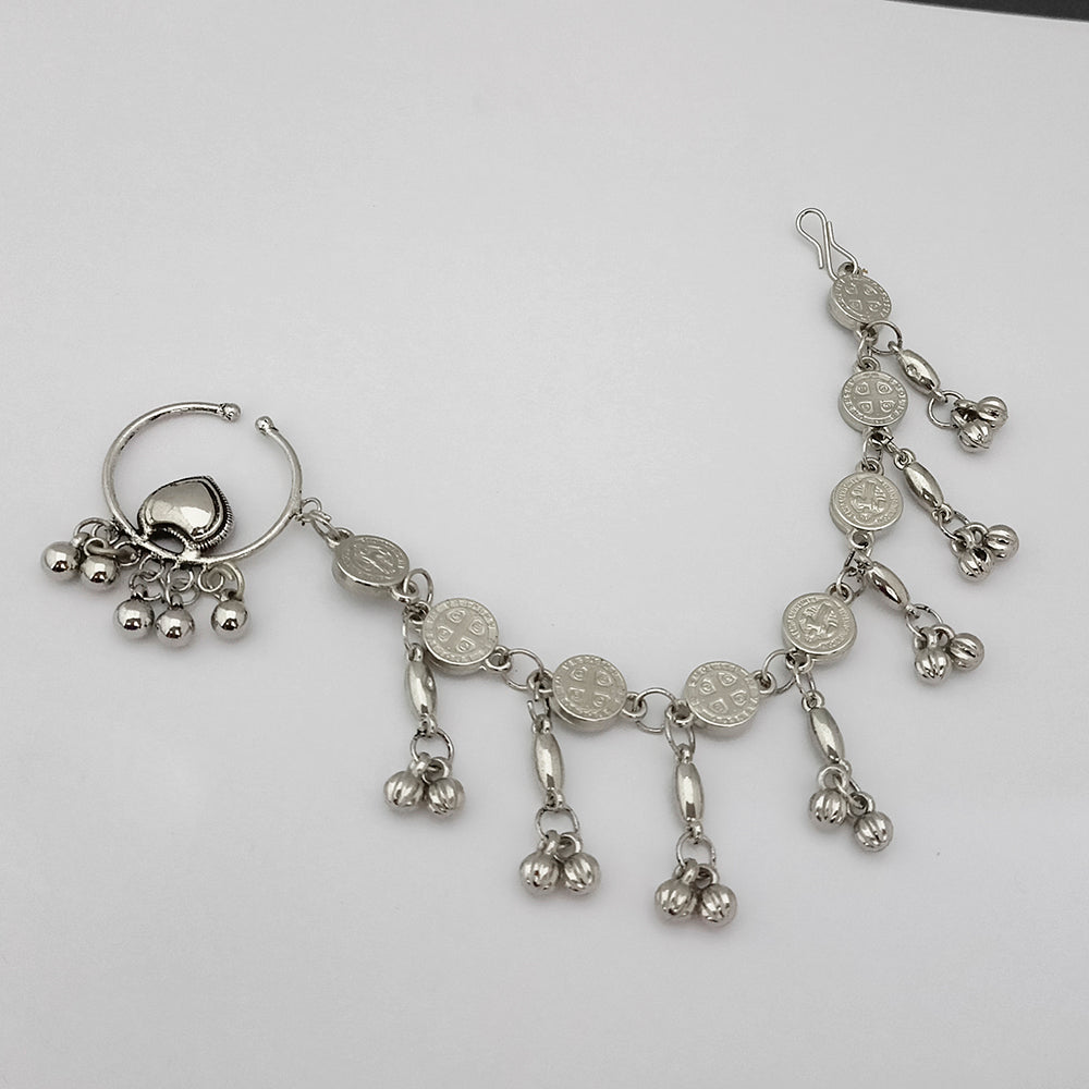 Jeweljunk Oxidised Silver Plated Nose Ring