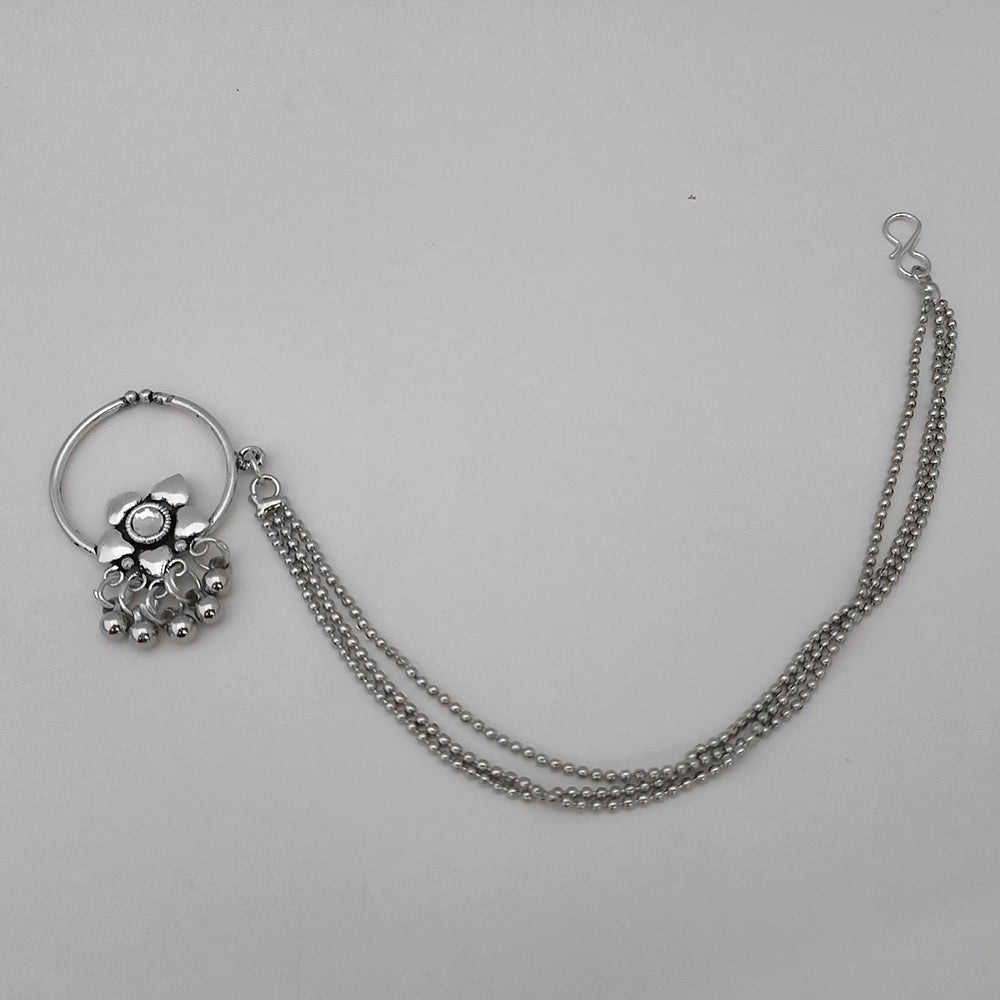 Jeweljunk Oxidised Silver Plated Nose Ring