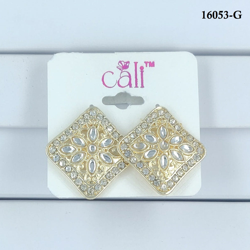 Corbeda Fashion Gold Plated Assorted Color Stud Earrings