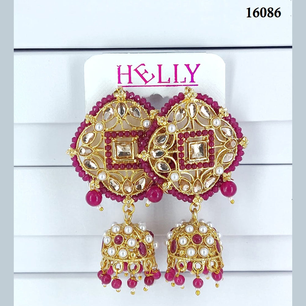 Corbeda Fashion Gold Plated Assorted Color Jhumki Earrings