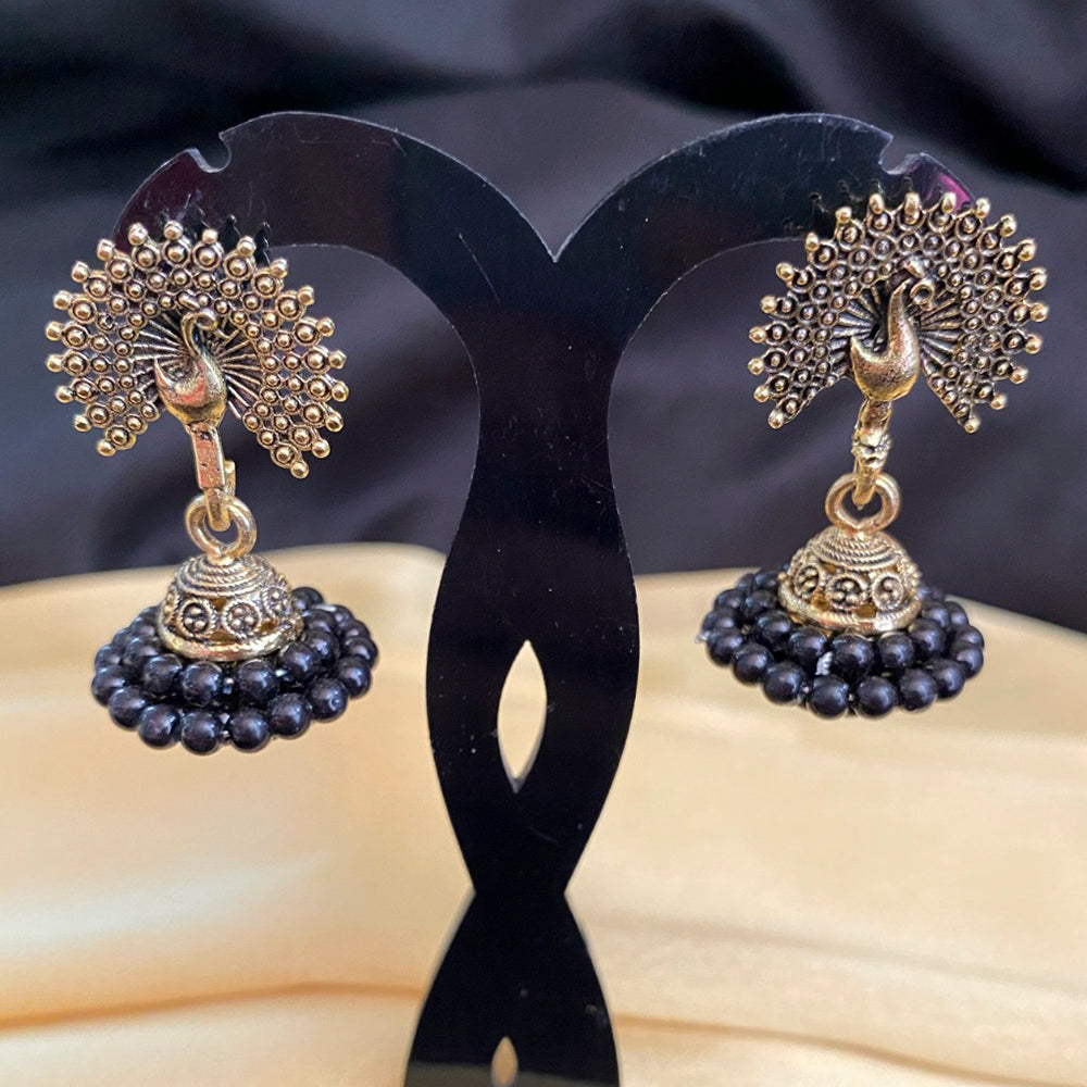 Mahavir Gold Plated Plated Jhumkis Earrings