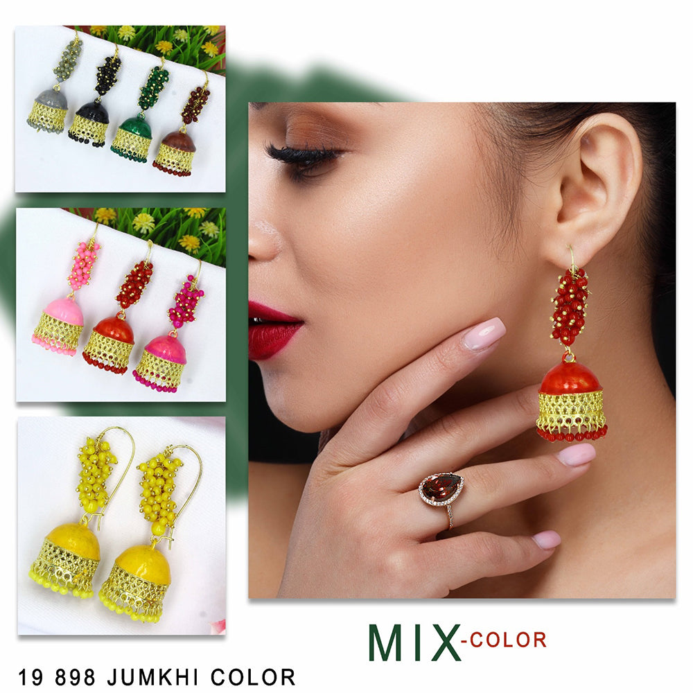 Mahavir Gold Plated Jhumki Earrings