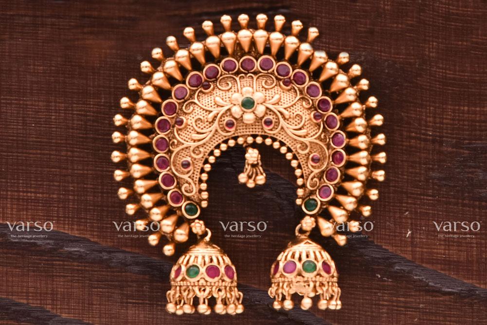 Varso Ruby & Emerald Gold Antique Alloy Veni - 216006