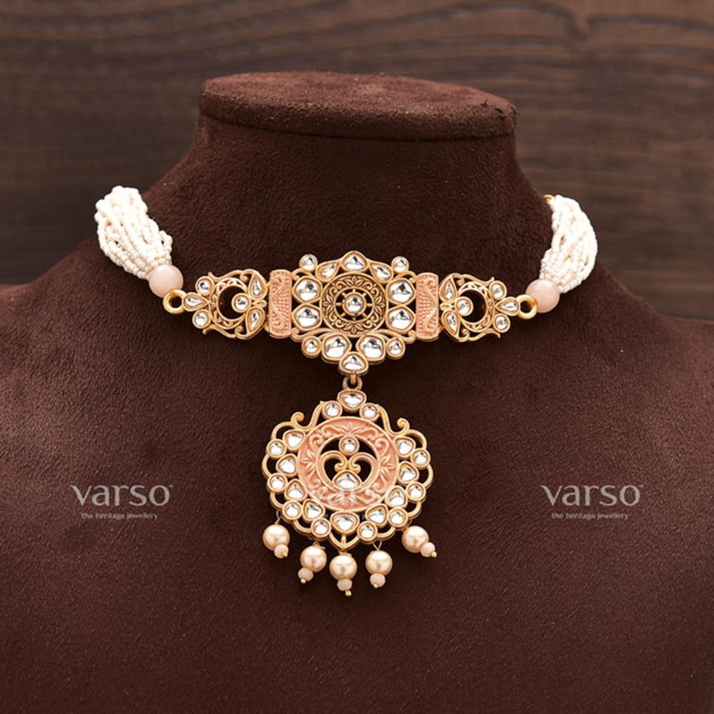 Varso Gorgeous Pearl Chocker with Beautiful Designs   -  2171