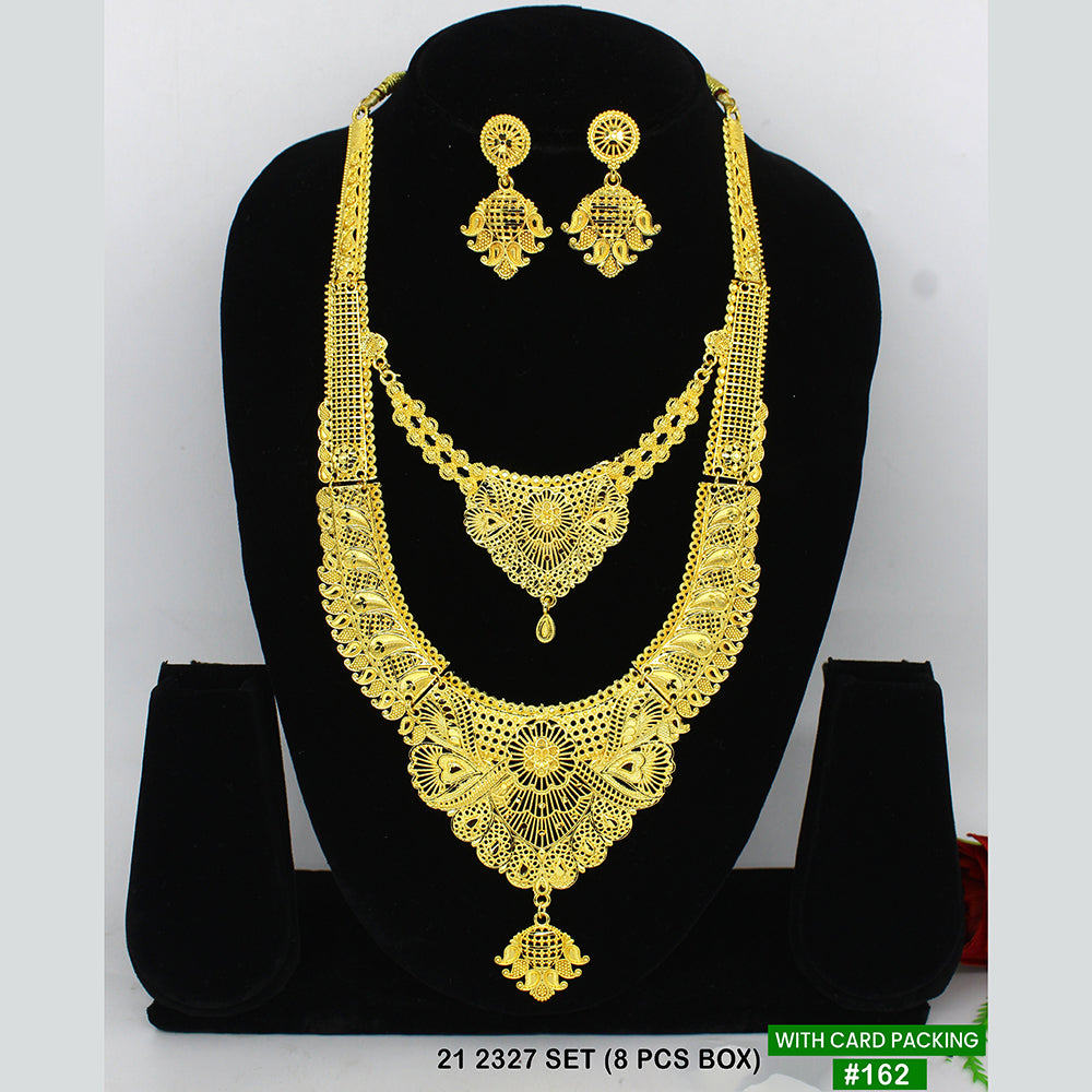 Mahavir Gold Plated Double Necklace Set (Assorted Design )