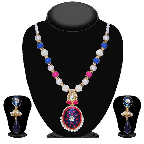 Tip Top Fashions Multicolour Meenakari Pearl Necklace Set - 2201509