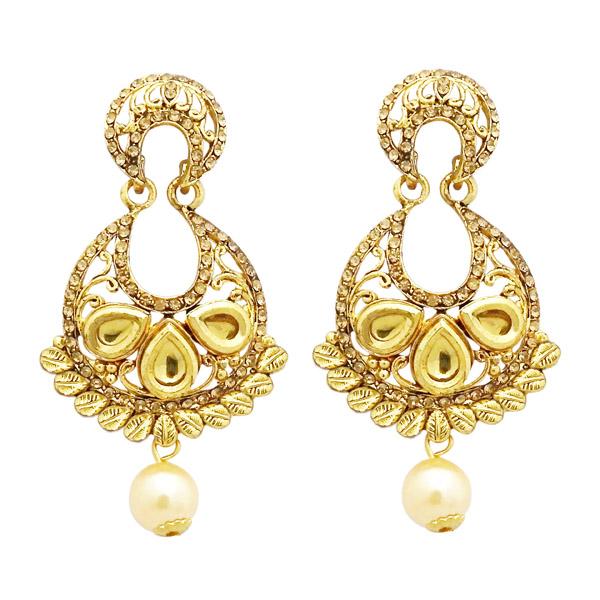 Jheel Austrian Stone Pearl Drop Dangler Earrings - 2900214A