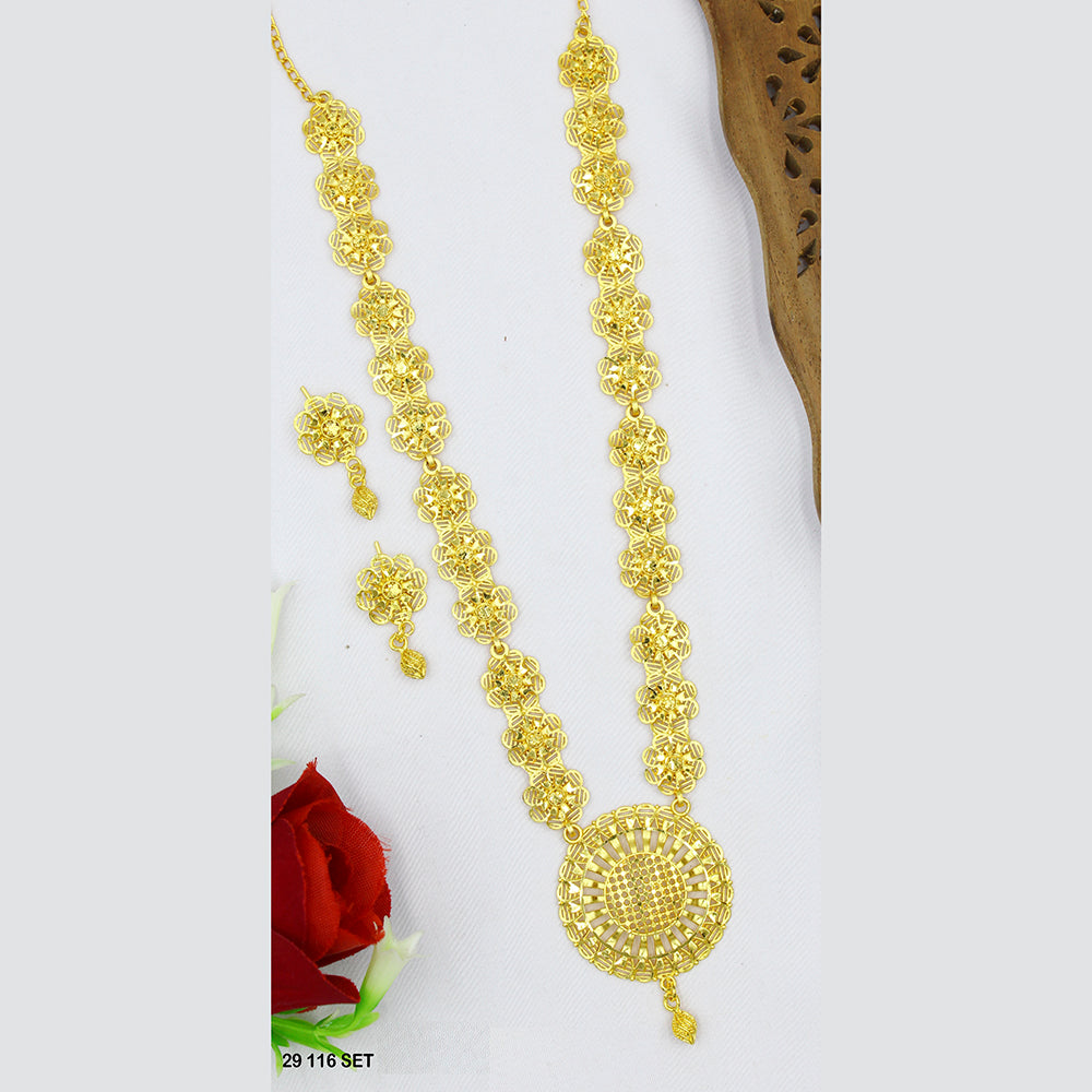 Mahavir Gold Plated Long Necklace Set