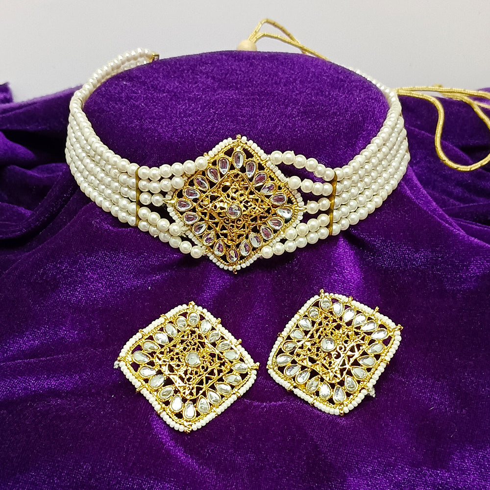 Midas Touch Gold Plated Kundan Stone Necklace Set