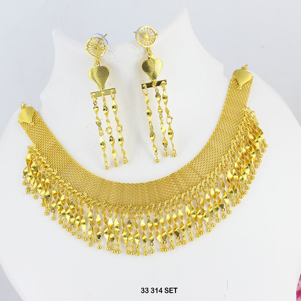 Mahavir Forming Gold Plated Necklace Set
