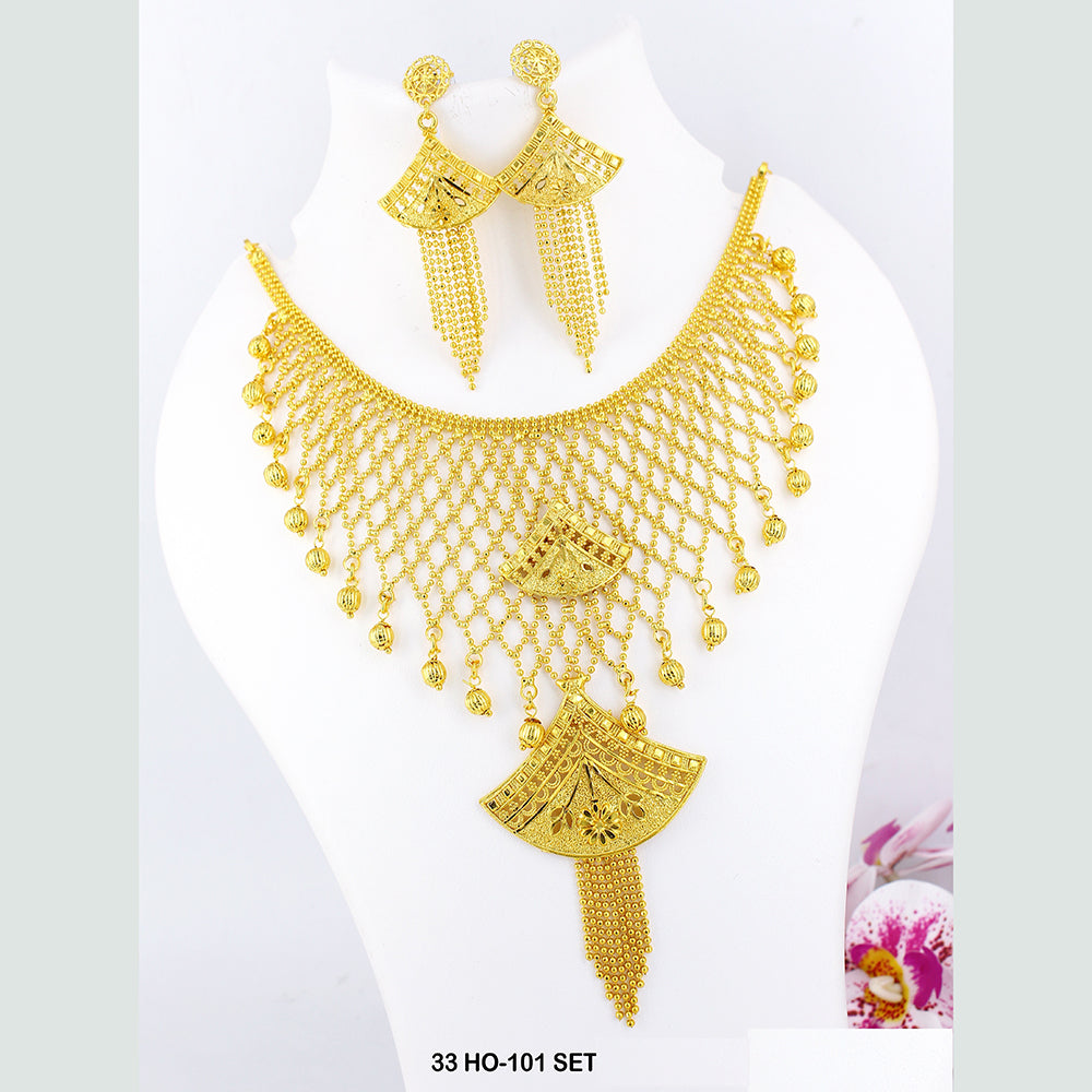 Mahavir Forming Gold Plated Necklace Set