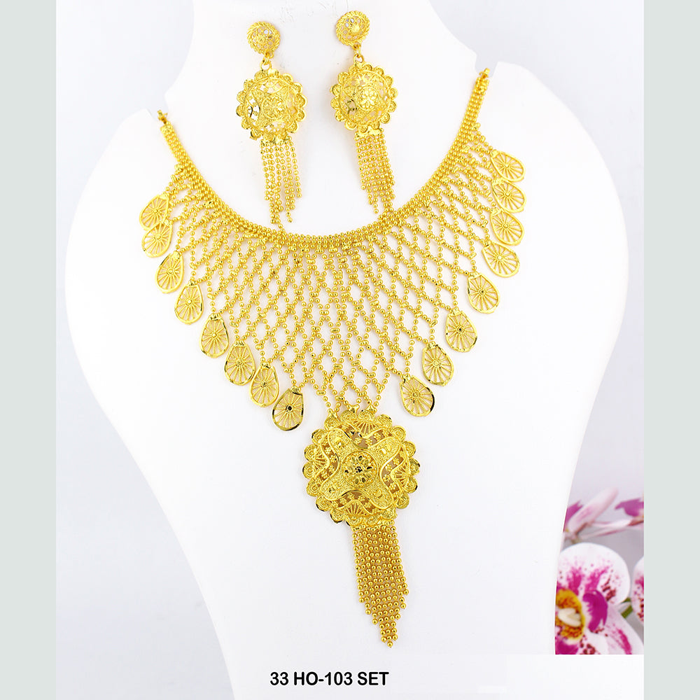 Mahavir Forming Gold Plated Necklace Set