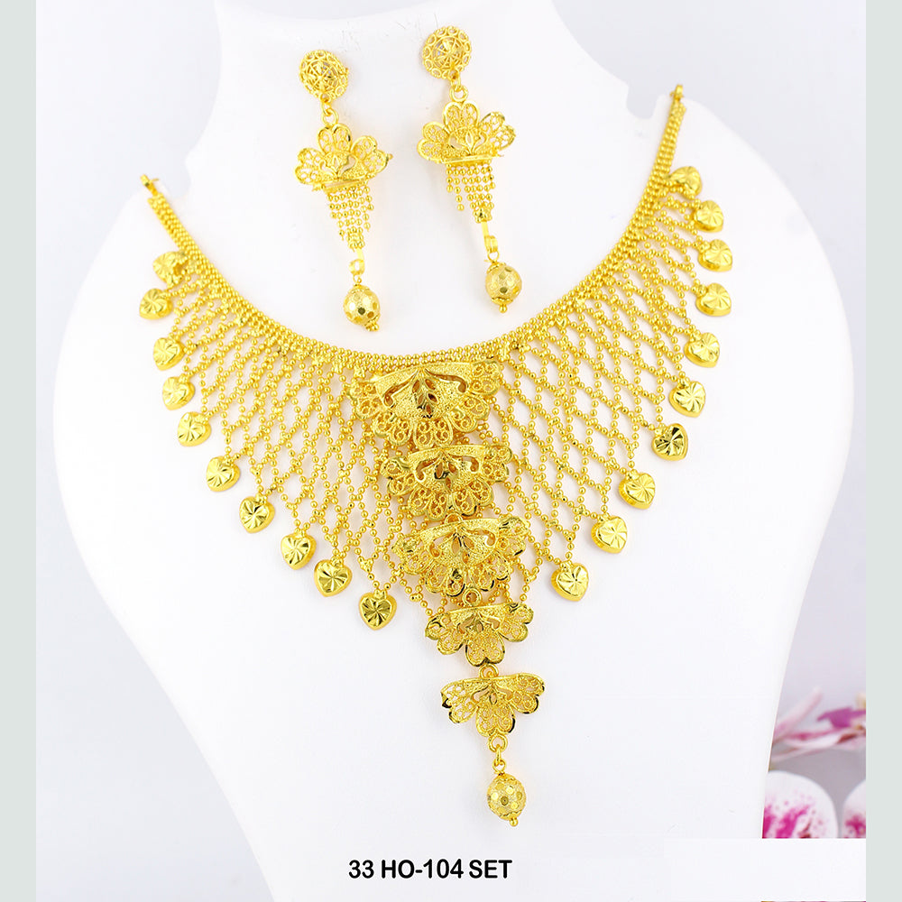 Mahavir Forming Gold Plated Necklace Set