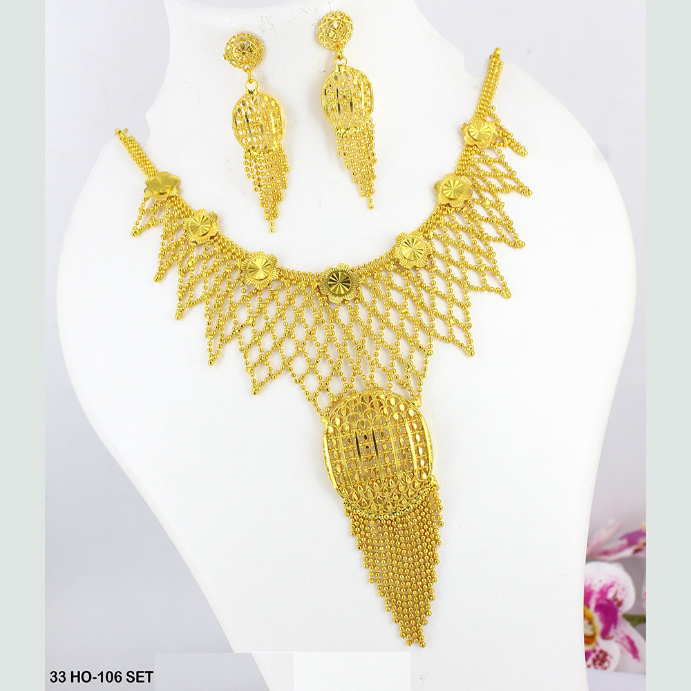 Mahavir Forming Gold Plated Necklace Set