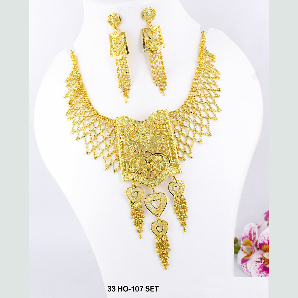 Mahavir Forming Gold Plated Necklace Set