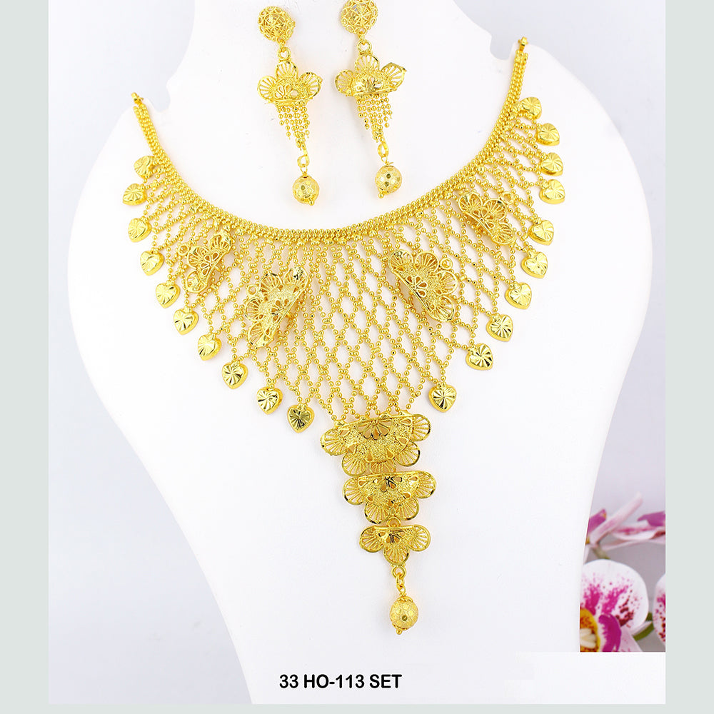 Mahavir Forming Gold Plated Necklace Set