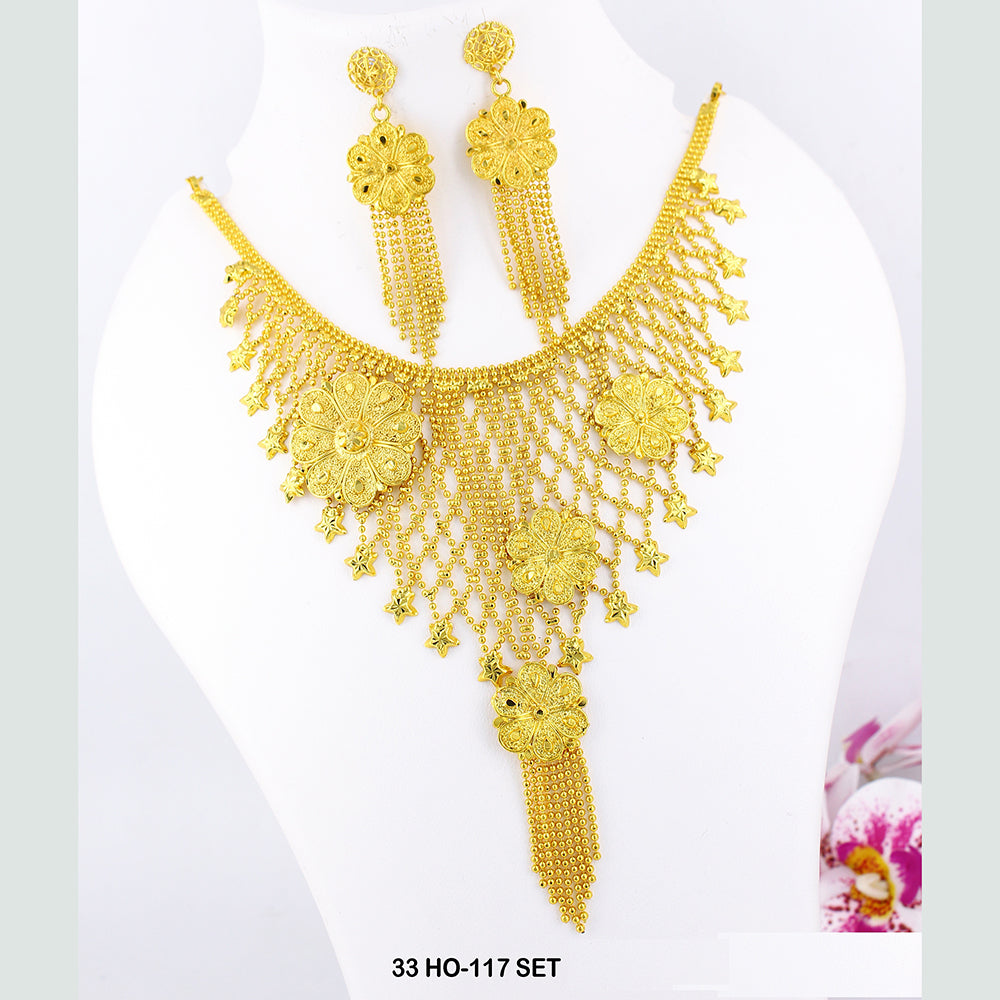 Mahavir Forming Gold Plated Necklace Set