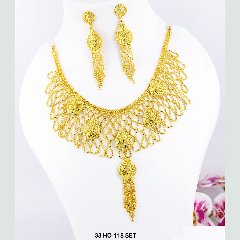 Mahavir Forming Gold Plated Necklace Set