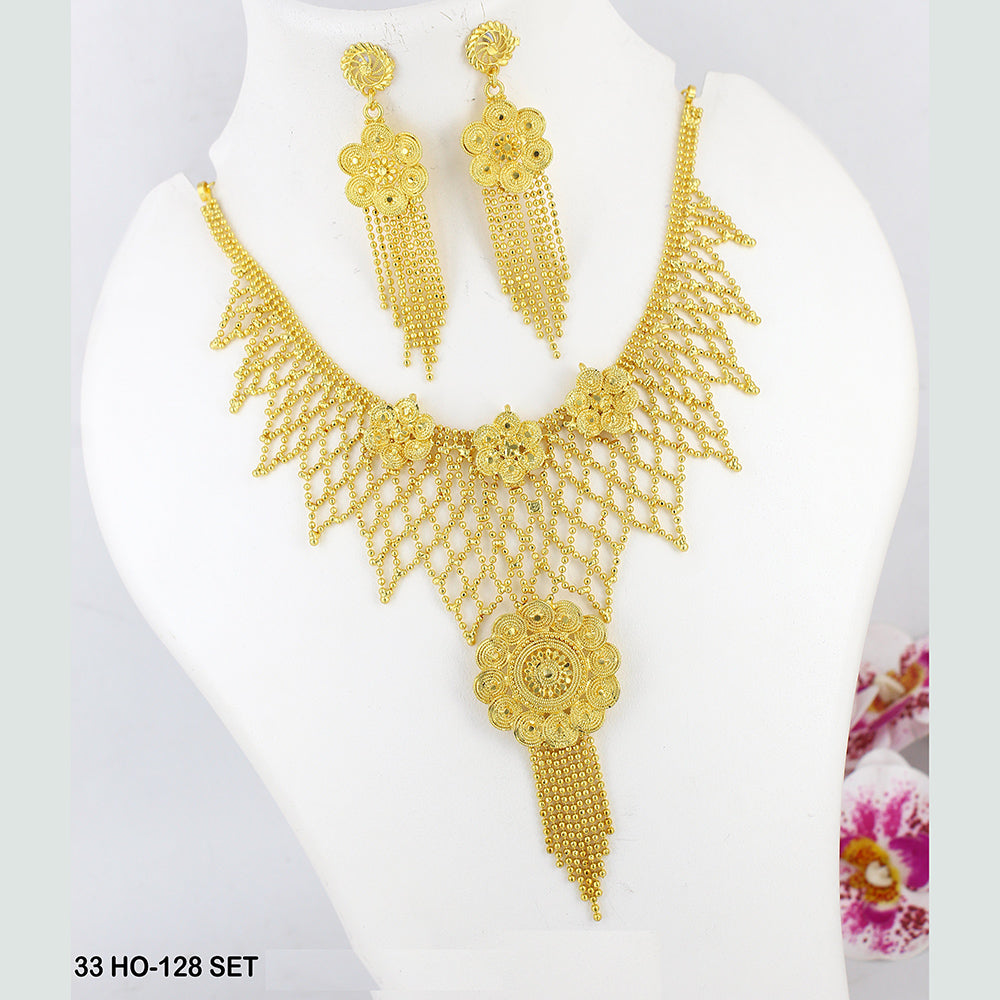 Mahavir Forming Gold Plated Necklace Set