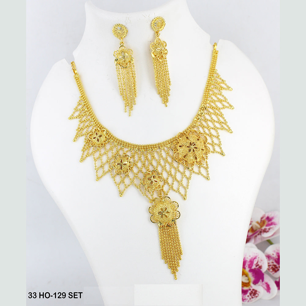 Mahavir Forming Gold Plated Necklace Set