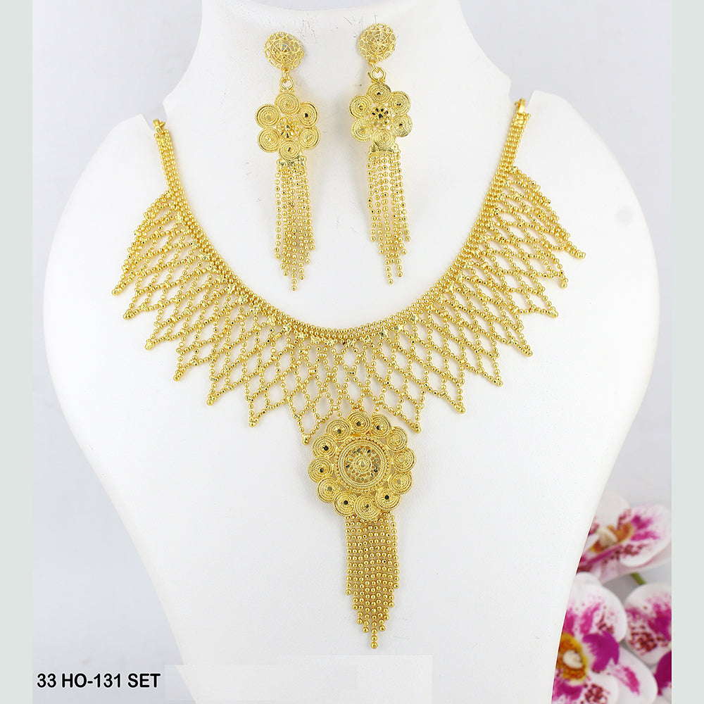 Mahavir Forming Gold Plated Necklace Set