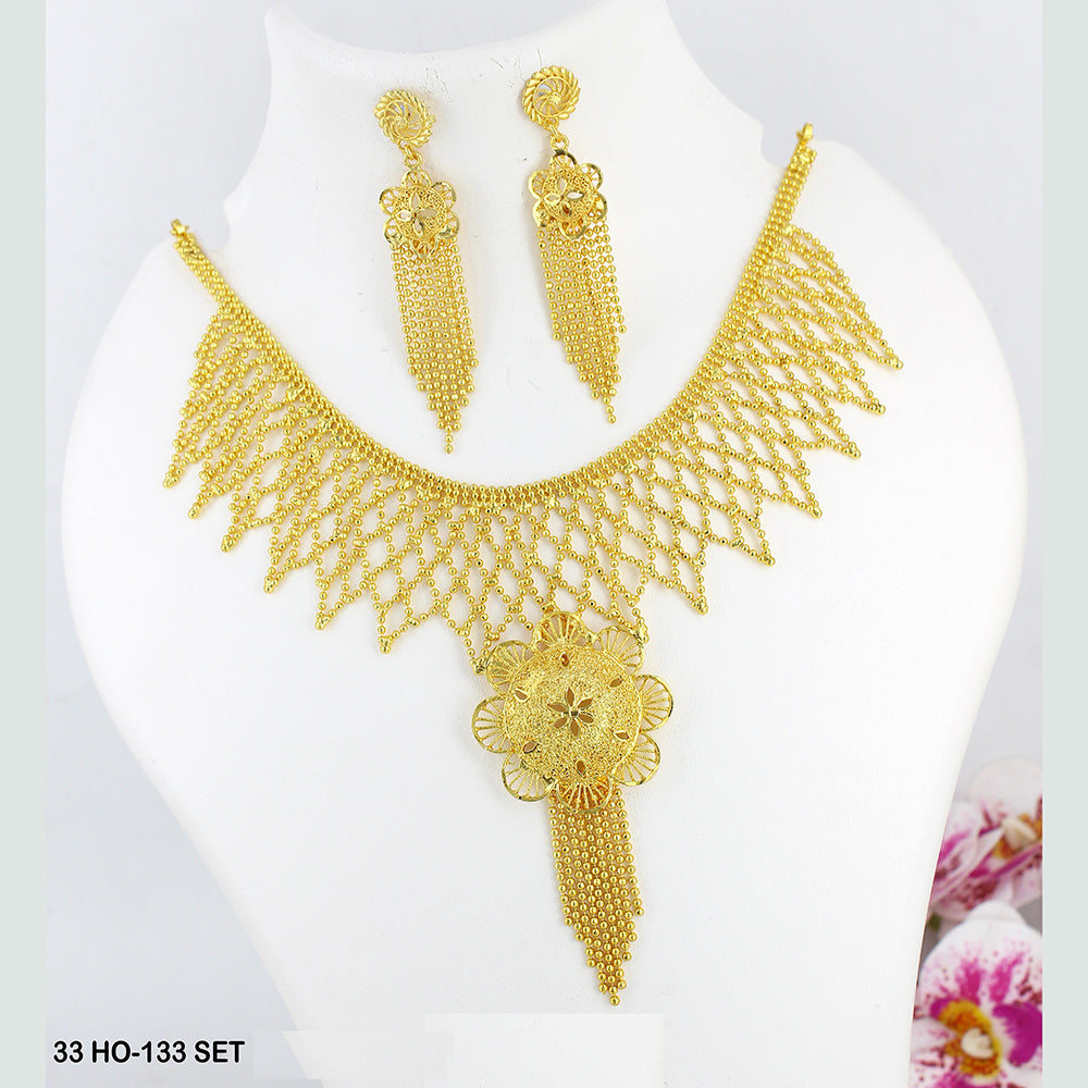 Mahavir Forming Gold Plated Necklace Set