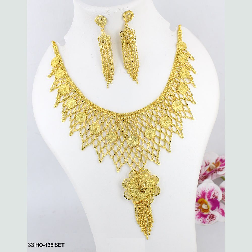 Mahavir Forming Gold Plated Necklace Set