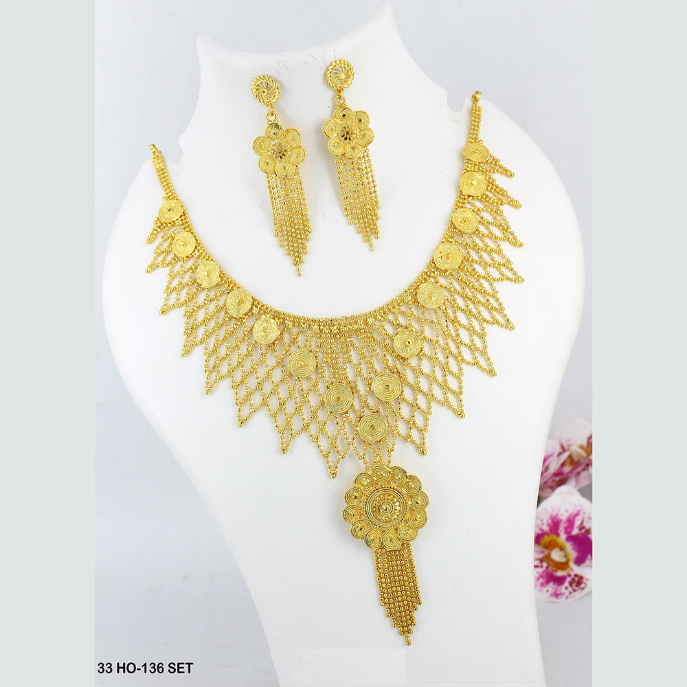 Mahavir Forming Gold Plated Necklace Set