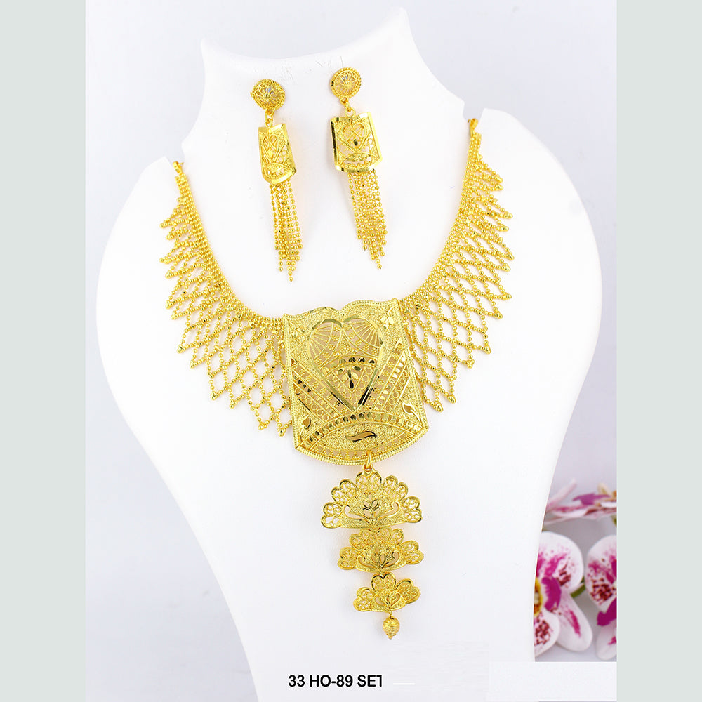 Mahavir Forming Gold Plated Necklace Set