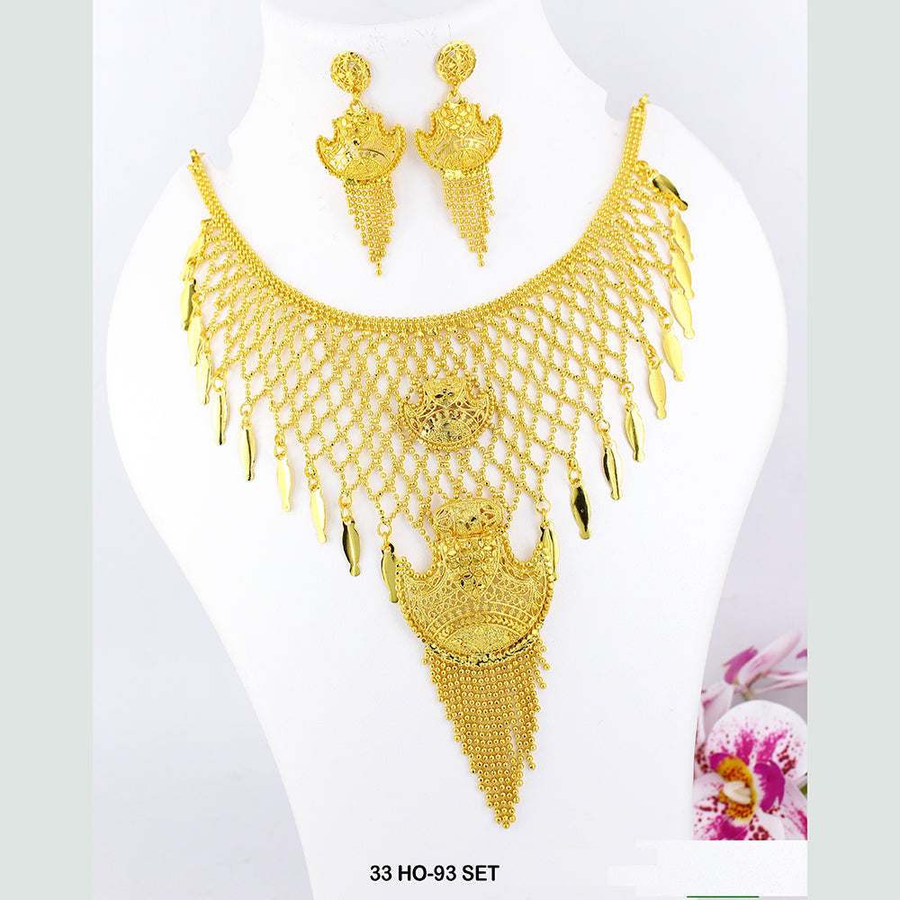 Mahavir Forming Gold Plated Necklace Set