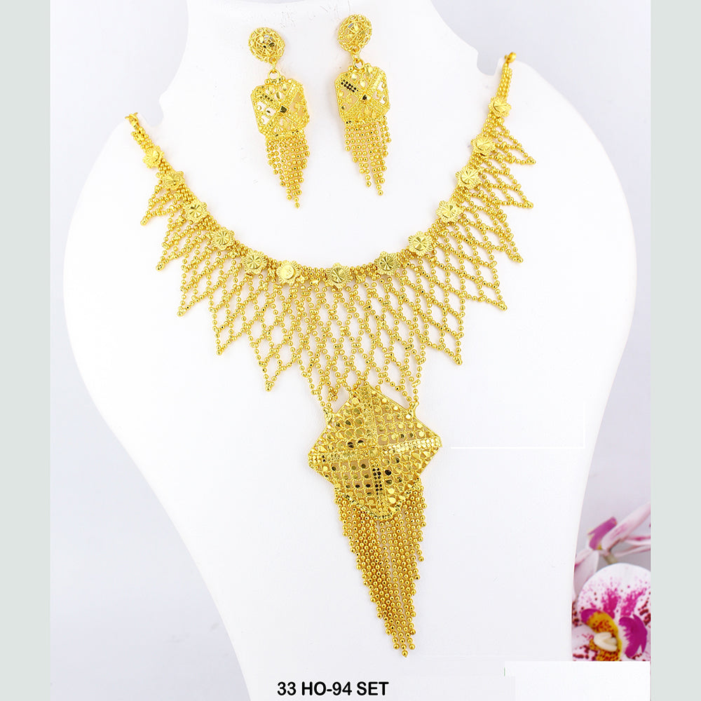 Mahavir Forming Gold Plated Necklace Set