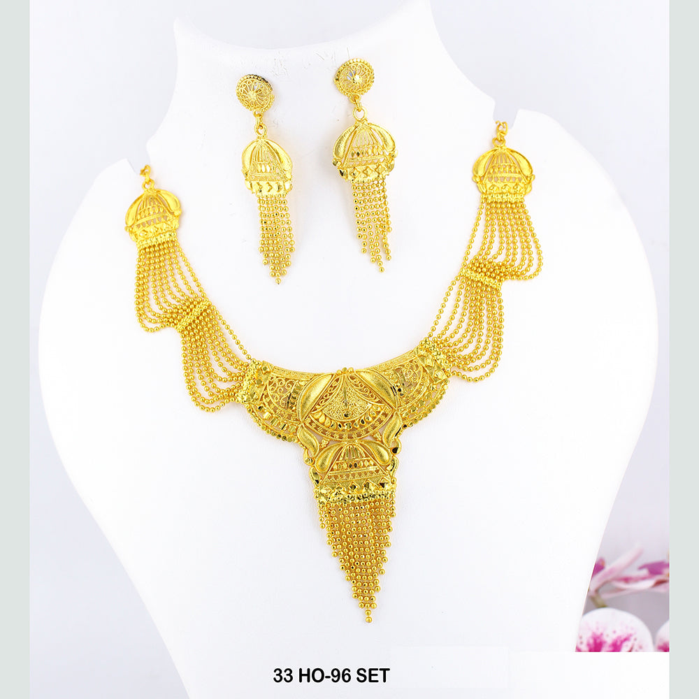Mahavir Forming Gold Plated Necklace Set