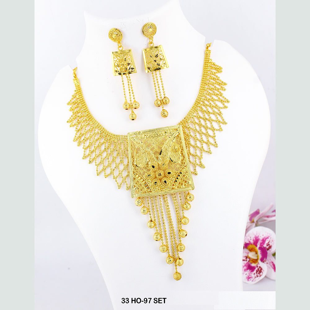Mahavir Forming Gold Plated Necklace Set
