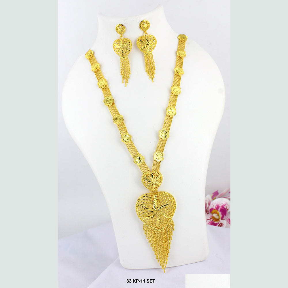 Mahavir Forming Gold Plated Long Necklace Set