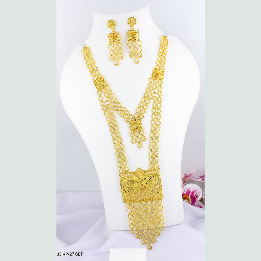 Mahavir Forming Gold Plated Long Necklace Set