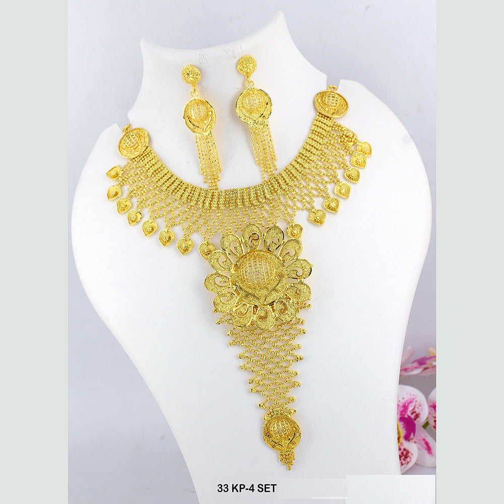 Mahavir Forming Gold Plated Necklace Set