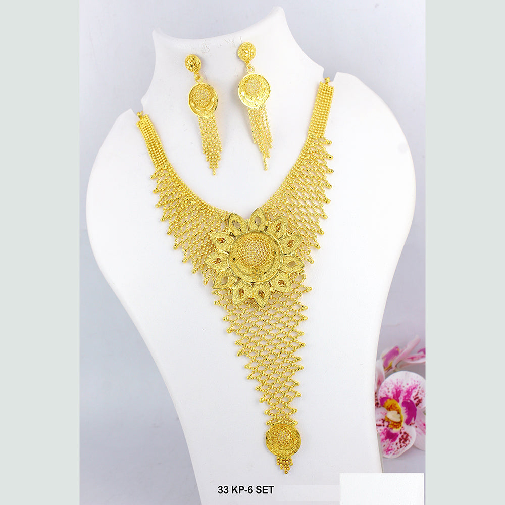Mahavir Forming Gold Plated Necklace Set