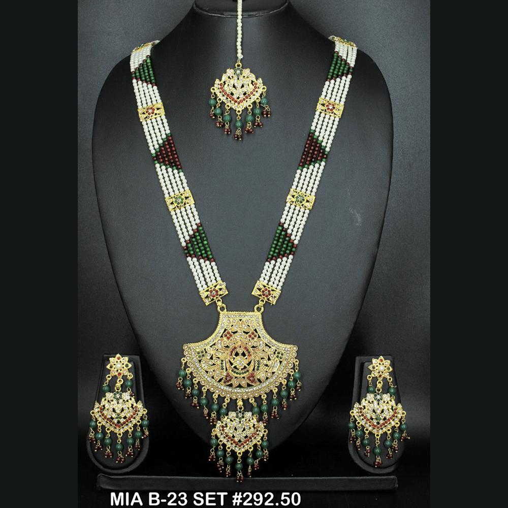 Mahavir Forming Gold Necklace Set - 36- MIA- B-23