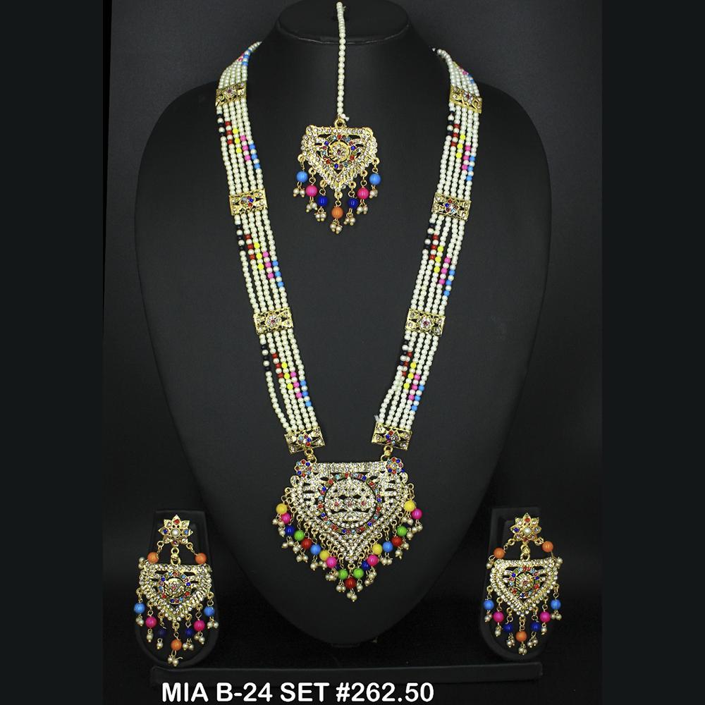 Mahavir Forming Gold Necklace Set - 36- MIA- B-24