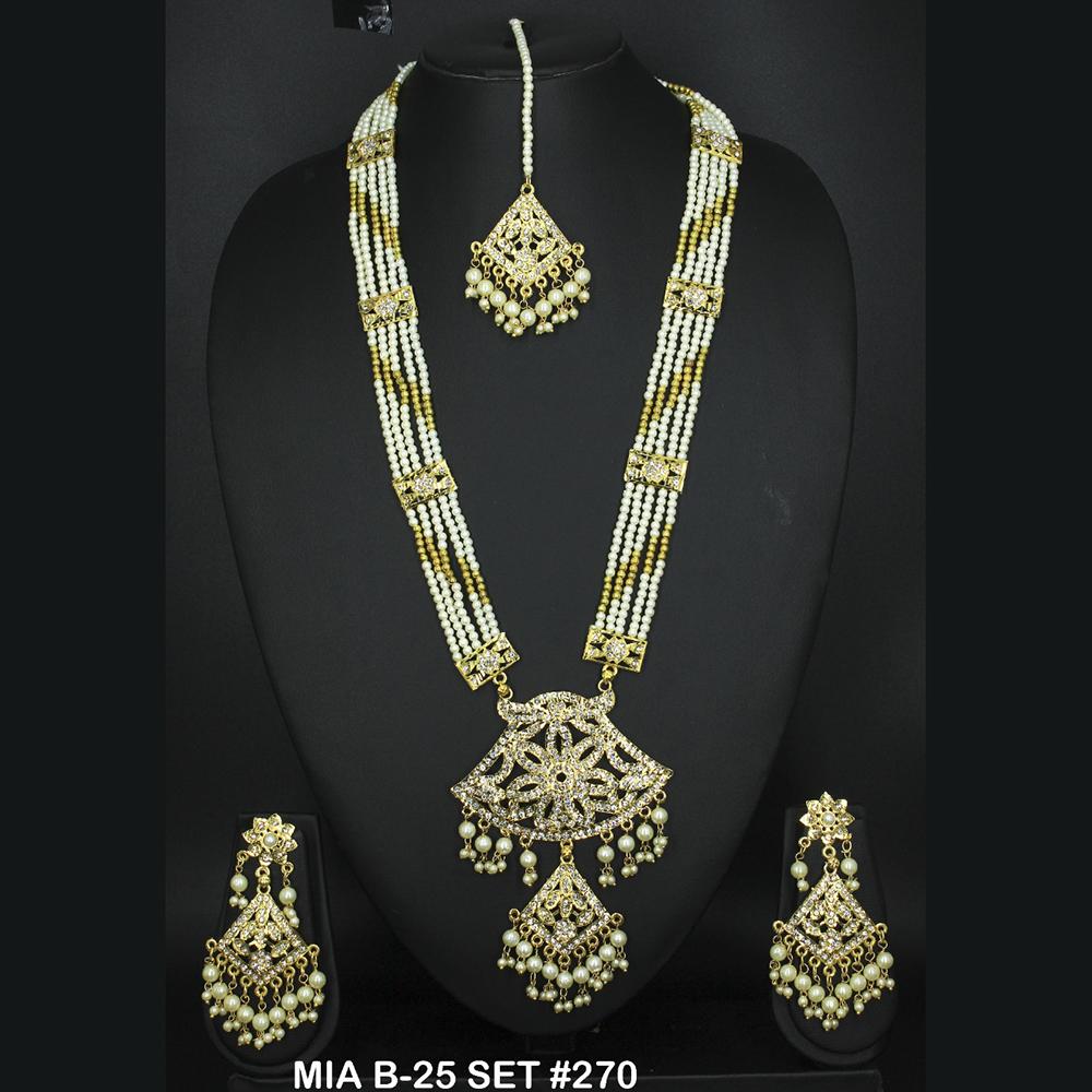 Mahavir Forming Gold Necklace Set - 36- MIA- B-25