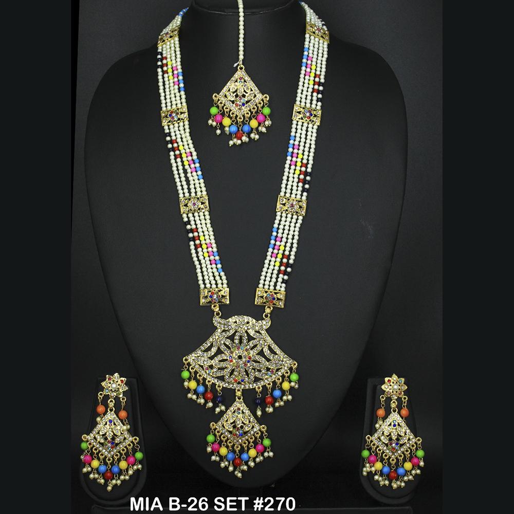 Mahavir Forming Gold Necklace Set - 36- MIA- B-26