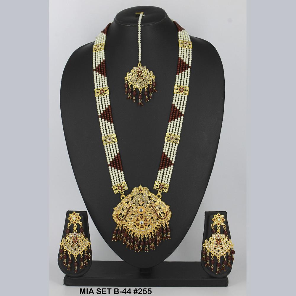 Mahavir Forming Gold Necklace Set - 36- MIA- B-44