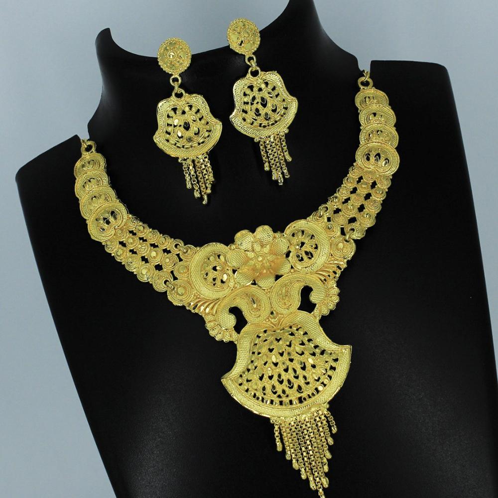 Mahavir Forming Gold Necklace Set   - 36- SJ- S-1002