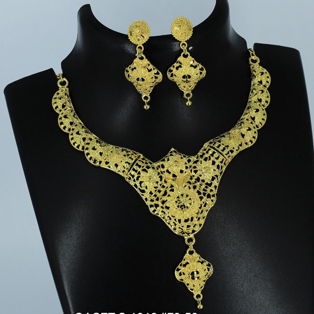 Mahavir Forming Gold Necklace Set - 36- SJ- S-1013