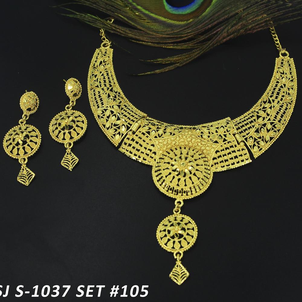 Mahavir Forming Gold Necklace Set - 36- SJ- S-1037