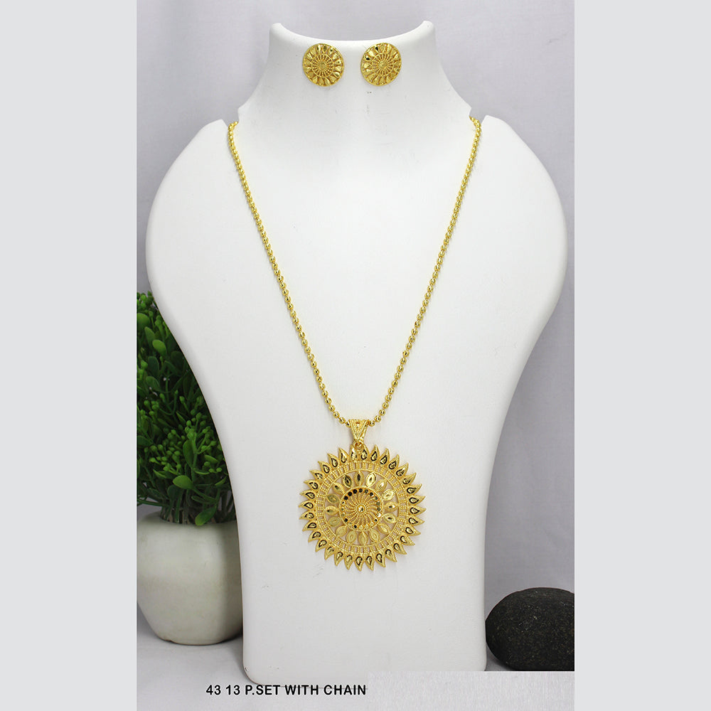 Mahavir Gold Plated Chain Pendant Set – JewelEMarket