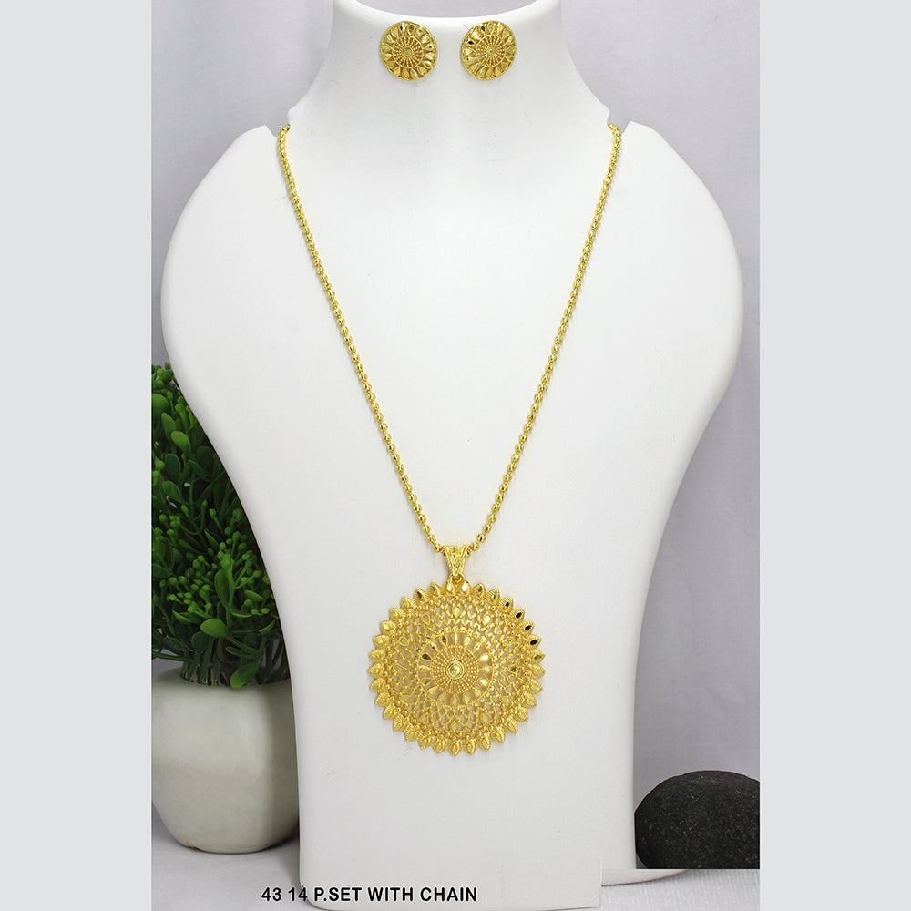Necklace Set Big Gold Medallion Necklace Gold Tone Kerala Style