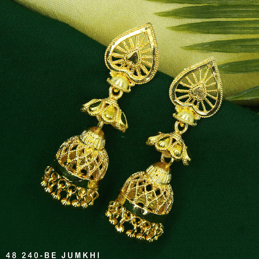 Mahavir Dye Gold Jhumki Earrings