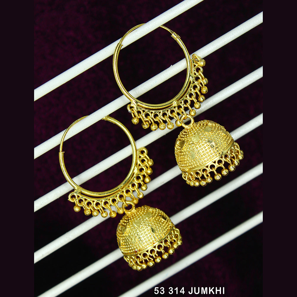 Mahavir Gold Plated Jhumki Earrings